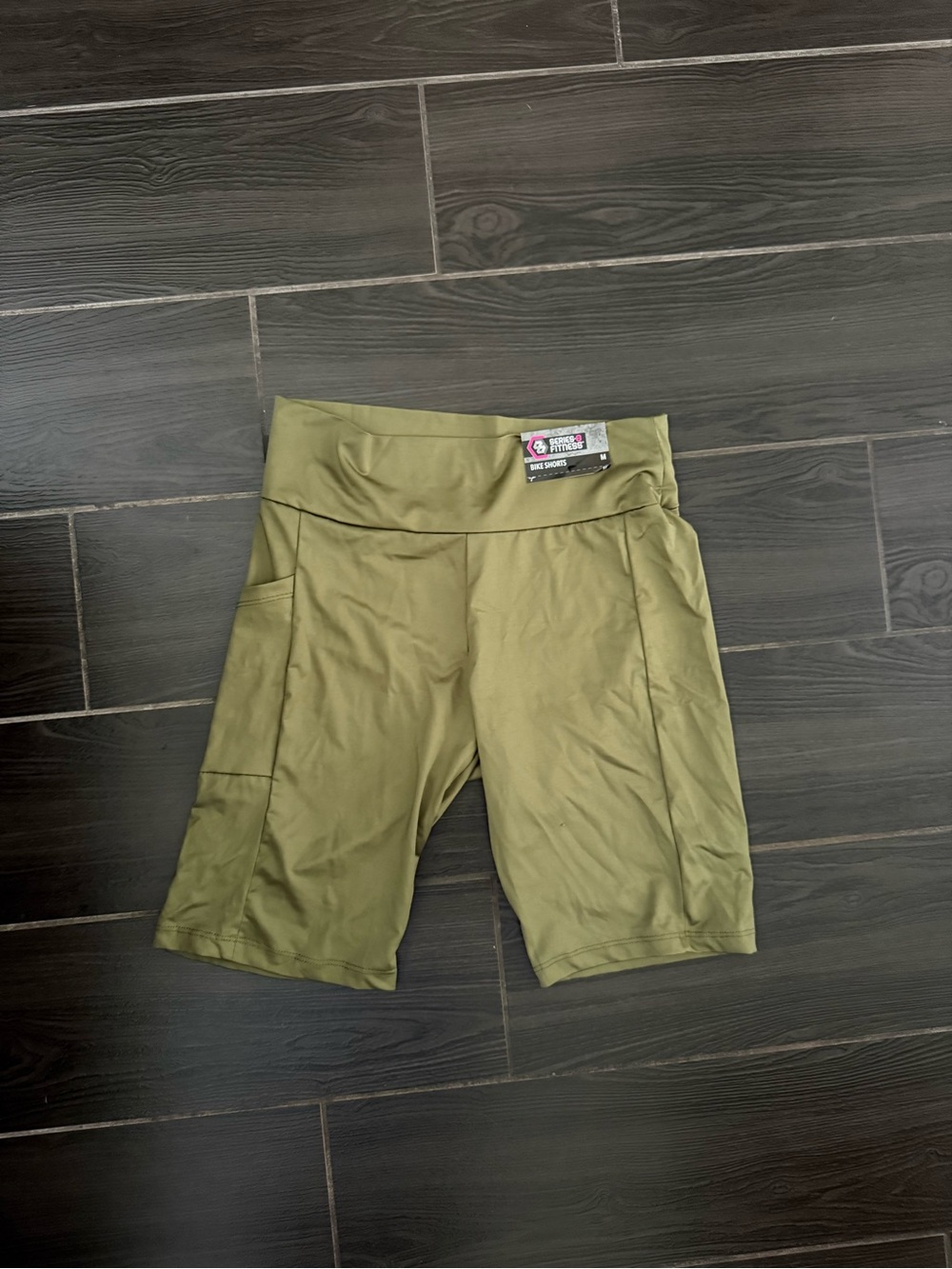 Olive Green High-Rise Bike Shorts